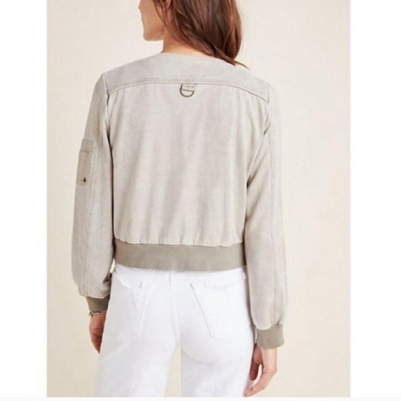 NWOT ANTHROPOLOGIE | Marrakech Bibiana Gray Bomber Jacket XL - Picture 3 of 12